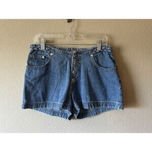 Vintage Americana Blues Braided Denim Mini Shorts 11